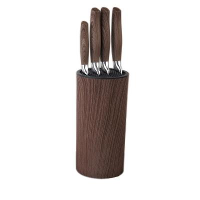 China Disposable Professional Knife Set 6PCS Stainless Steel Kitchen Cavity Handle Chef Knife Set With Knife Block for sale