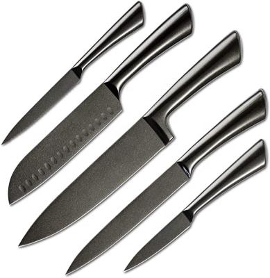 China Amazon Disposable High End Hot-selling 5 Pieces Knife Set Kitchen Stainless Steel Handle Cavity for sale