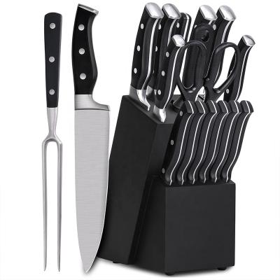 China 16PCS Disposable Cooking Japanese Cutter Knife Kitchen Chef Cooking Knife Set With Wooden Block for sale