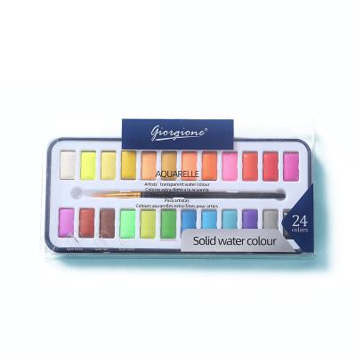 China Wholesale Multicolor Paint Factory Stock Watercolor Paint Set Watercolor Brush Pouch Boxed for sale