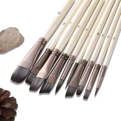 China Paint Factory Supply Pearl White Handle Acrylic Paint Brush for sale