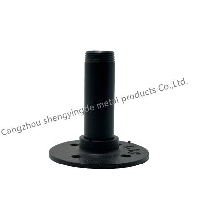 China Pipe Lines Connect Industrial Pipe Fittings Shelf Flange Black Carbon Steel Pipe Nipple For Furniture Home Decoration for sale