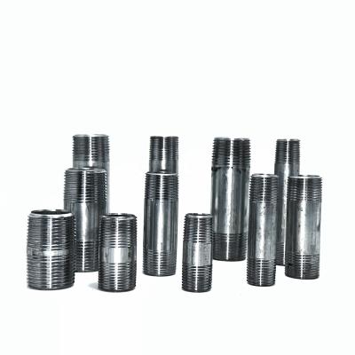 China Pipe Lines Connect Wholesale Price Cold Galvanized Pipe Thread Connection External Nipple For Carbon Steel Fitting Threading Pipes for sale