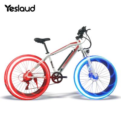 China Yeslaud Luxury 26 Inch Fat Tire Electric Bicycle 350w Hidden Battery ebike with Big LED Display for sale