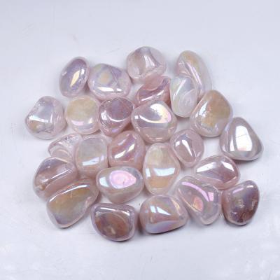 China China Wholesale Aura Gemstone Silver White Crystal Gemstones Tumbled Gravel Crystals Healing Stone Stones for sale