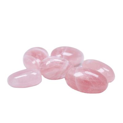 China Wholesale Bulk Natural Dark Pink China Madagascar Rose Quartz Stone Engraved Tumbled Stone For Decoration for sale