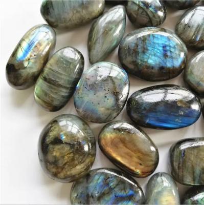 China China Labradorite Natural Showy Quartz Crystal Palm Stone for sale