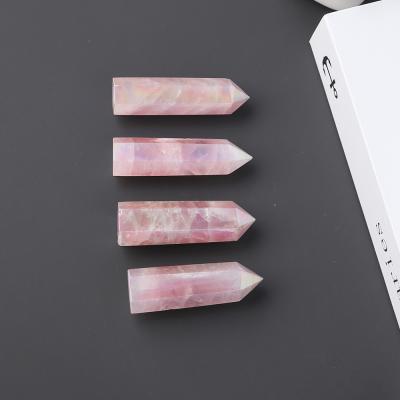 China China Wholesale Crystals Stones Plated Crystal Towers Rose Quartz Aura Quartz Crystal Points for sale