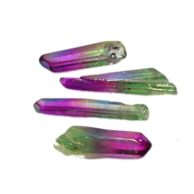 China Wholesale China Aura Stone Dots Magic Wand Color Crystals Quartz Bicolor Electroplating Crystal Healing Tower for sale