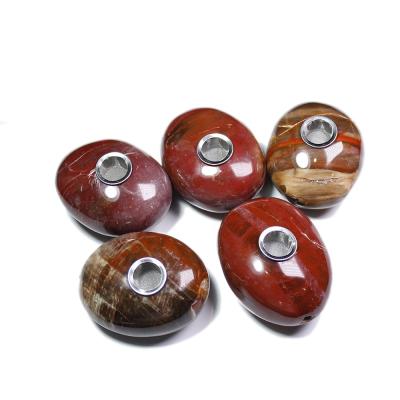 China Hot Sale Smoking Palm Stone Eco-friendly Wood Fossil Pipe Crystal Petrified Wood Smoking Pipes Weed for sale