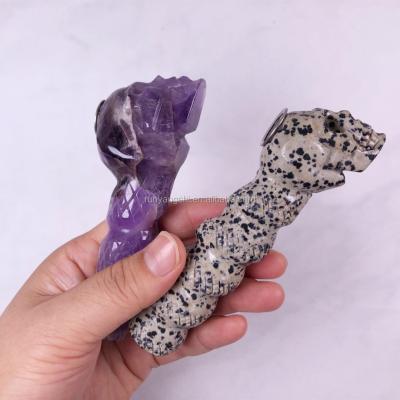 China Hot Selling Skulls Heads Smoking Pipes Quartz Crystal Human Tobacco Pipes Eco-friendly for sale