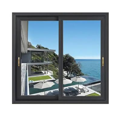 China Folding Screen Manufacturer Wholesale Customized Design Aluminum Black Sliding Windows for sale