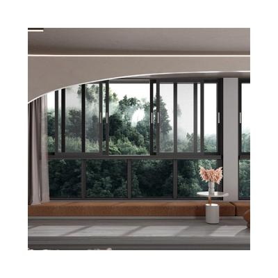 China High Quality Commercial Stained Glass Folding Double Glazed Aluminum Sliding Screen Windows for sale