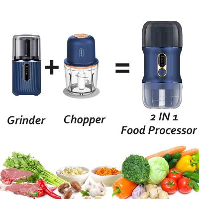 China Transparent Stand Mini Food Chopper Cordless Grinder Mini Garlic Portable Electric Bean Mincer for Pureeing Mincing Ginger Onion Chili Peppers for sale