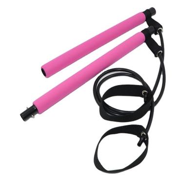 China Premium Steel+Foam+Latex Pilates Stick With Resistance Band For Full Body Workout for sale