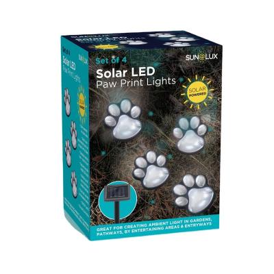 China Garden Set 4 LED Paw Print Solar Lights for sale