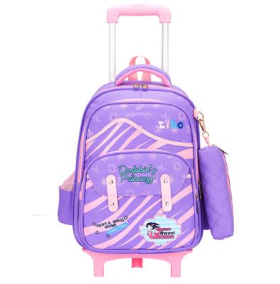 China Hot Selling Anti-theft 19Inch Child Trolley Bag School Bags With Stationery Cartoon Trolley Bag Set for sale