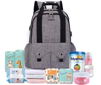 China With USB 3 in1 Baby Infant Diaper Mummy Moving Bags Mami Maternity Bag Lequeen Baby Diaper Bag Backpack for sale