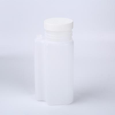 China 250ml PE Plastic Oral Liquid Medicine bottle Square Liquid Disinfectant Plastic Bottle Jar with Screw Cap for sale