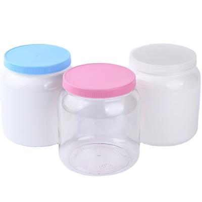 China 2 Liter Large PET Plastic Bottles Wide Mouth Plastic Food Storage Jars Milk Protein Powder Plastic Jar for sale