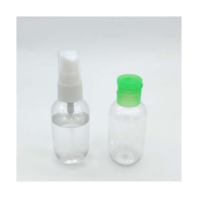 China 2021 hot sale 60ml plastic bottle travel set plastic spray pump hand sanitizer flip cap for sale