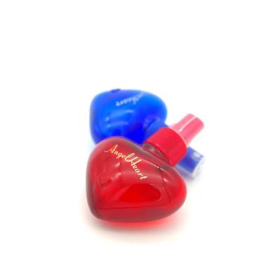 China Wholesale Heart Shape Pet Colored 40ml 50ml Ldpe Plastic Bottle Plastic Spray Pump Perfume Te koop