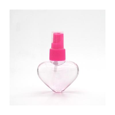 China Hot Sale Heart Shape 40ml 50ml Shaped Heart Shape Pet Empty Perfume Bottles Plastic Bottle for sale