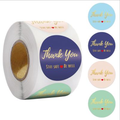 China Recyclable Round Thank You Sticker For Delivering In Good Roll Quality And Custom Printing Service for sale