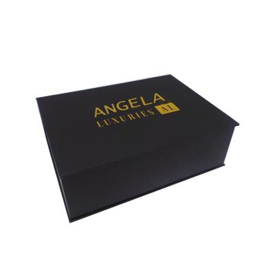 China Recyclable Hair Extension Cardboard Gift Box With Magnetic Satin Wigs Flip Makeup Box Packaging With Ribbon Attached for sale