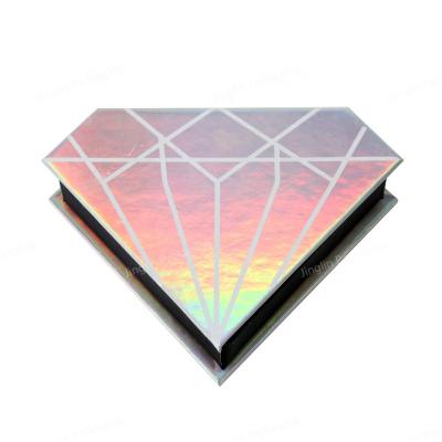 China 2020 Customs New Style Laser Printing Box Diamond Shaped False Eyelash Jewelry Recyclable Package Box for sale