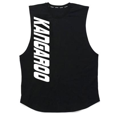 China 100% Custom Logo Gym Tops Tank Cotton Anti-pilling Vests Basketball Running Men's T-Shirt for sale