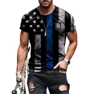 China Anti-wrinkle short sleeve letter flag print gentleman jack t shirts for men for sale