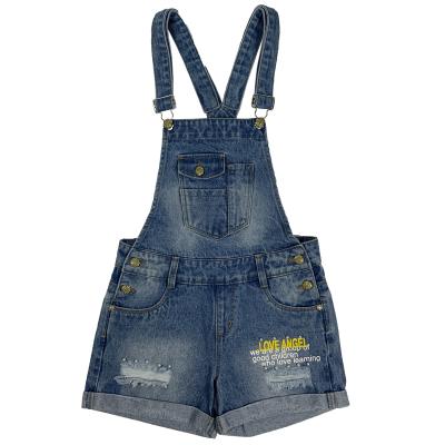 China Breathable Overall Summer Denim Suspender Pants Kids Bib Suspender Shorts for sale