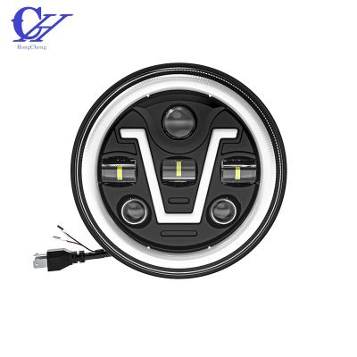 China 65W Super Bright Round Headlight Around Beam Sealed Headlight For Jeep Grand Cherokee Headlight 7 Inch for sale