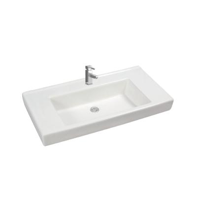 China Easy Clean Rectangular Shape Cabinet Wash Basin For Bathroom Toilet Use for sale