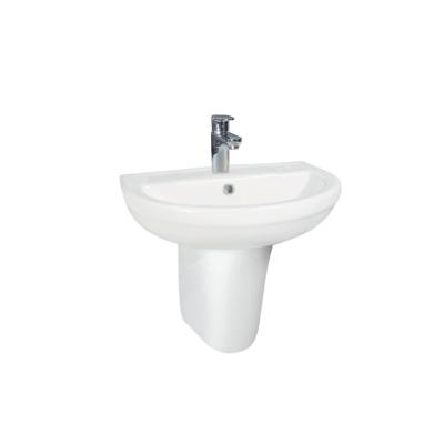 China Clean wall hung semi pedestal lavatory washhand basin for sale