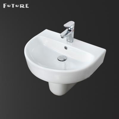 China Bathroom Hand Wash China Certification Eco-friendly Bowl Or Bag Sink UPC Semi Ceramic Pedestal Sink for sale