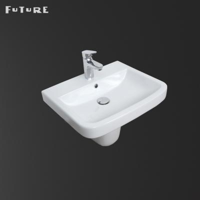 China Future Futuristic Wall Hung Wash Pedestal Basin Good Quality Bathroom Sink Gloss Eco - Friendly for sale