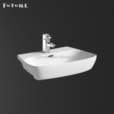 China Modern Sanitary Ware Semi Recessed Ceramic Basin for sale