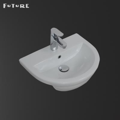 China Pottable Eco-friendly Portable Hand Washing Sanitary Sink Price Ware Sanitary Enamel Wash Basin Bathroom Semi Recessed Free Spare Parts 9L for sale