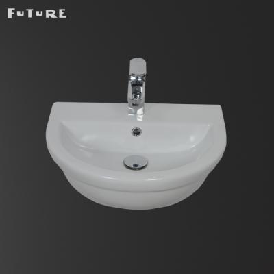 China Eco-Friendly Ceramic Sink Elegant Vessel Backer Square Wash Bathroom Semi Recessed Basin Bathroom Wash Shampoo Sinks Counter Mounted for sale