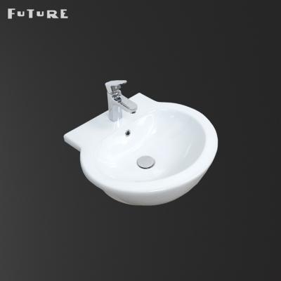 China Eco-Friendly Bathroom Sink Size Vessel Small Hand Wash Semi Recessed Basin for sale