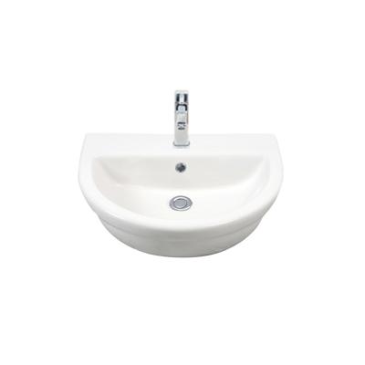 China Modern European Standard Ceramic White Semi Recessed Wash Basin for sale