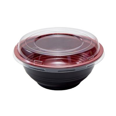 China Factory Directly Safe Sushi Boxes Round Clear Lid Plastic Disposable Food Dishes And Trays Bowls for sale