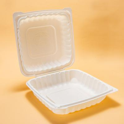 China Disposable Biodegradable Biodegradable Hamburger Box Container -1compartment Environmental Takeaway Lunch Box for sale