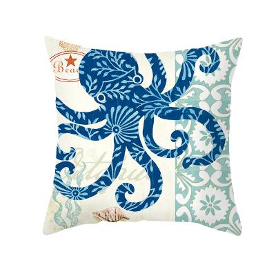 China PORTABLE Ocean Seahorse Printed Marine Decor Pillow Cover Octopus Pillow Case Ocean Sea Home Sofa Cushion Cover for sale