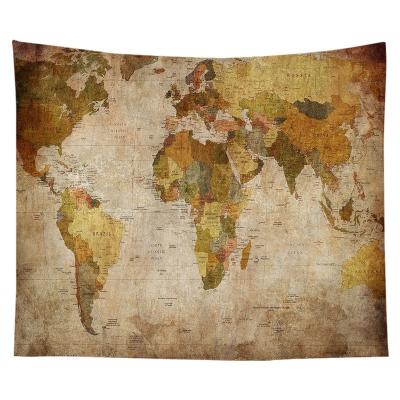 China World map sublimation wall tapestry wall tapestry dormitory renovation background minimalist digital printed fabric for sale