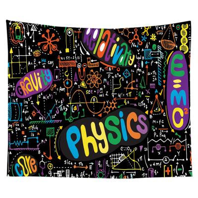 China Polyester Tapestry Minimalist Digital Printing Mathematical Formula Upholstery Chemical Custom Tapestry For Dorm Room for sale