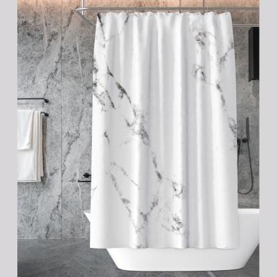 China Sustainable Bathrooms Bathroom Sets Waterproof Marble Shower Curtain Polyester Shower Curtain For Bathroom for sale