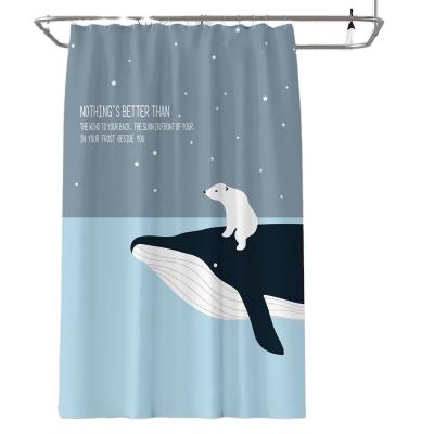 China Sustainable Professional Manufacture Polyester Cartoon Personalized Custom Printed Bathroom Shower Curtain for sale